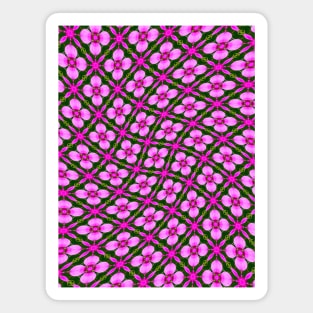 Bright Pink Flower Pattern Magnet